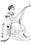 线描仕女图