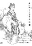 线描仕女图
