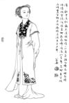 线描仕女图