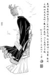 线描仕女图