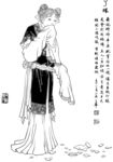 线描仕女图
