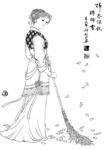 线描仕女图