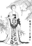 线描仕女图