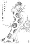线描仕女图
