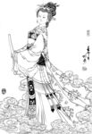 线描仕女图