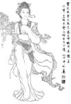 线描仕女图