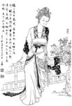 线描仕女图