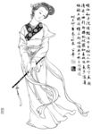 线描仕女图