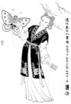 线描仕女图