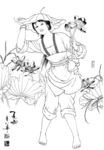 线描仕女图