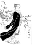 线描仕女图
