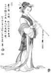 线描仕女图