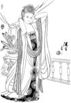 线描仕女图