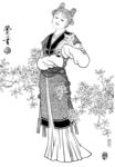 线描仕女图