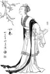 线描仕女图