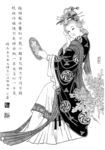 线描仕女图