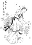线描仕女图