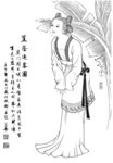 线描仕女图
