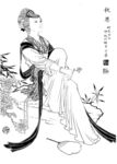 线描仕女图