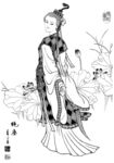 线描仕女图