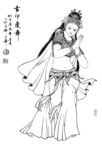 线描仕女图