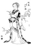 线描仕女图