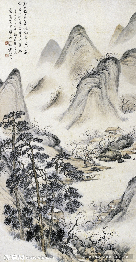 山中观梅