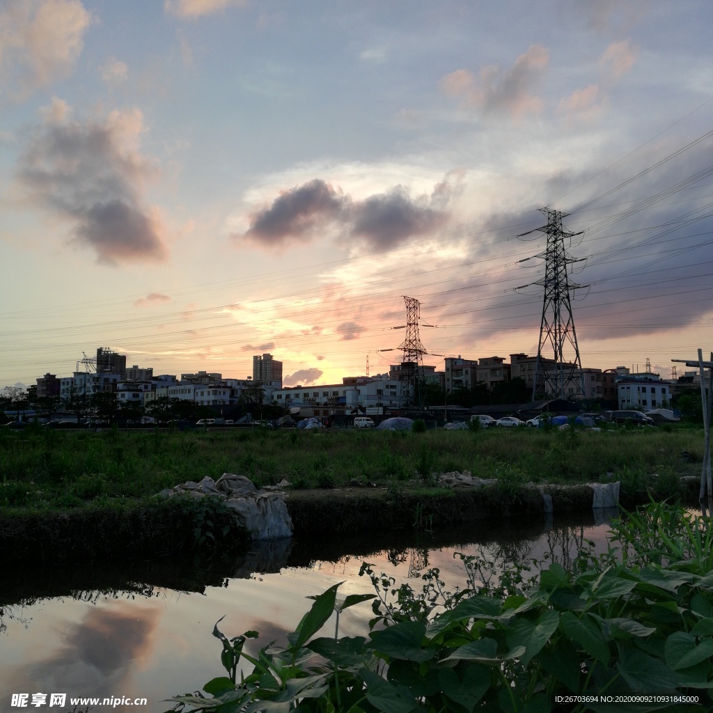 彩霞夕阳风景