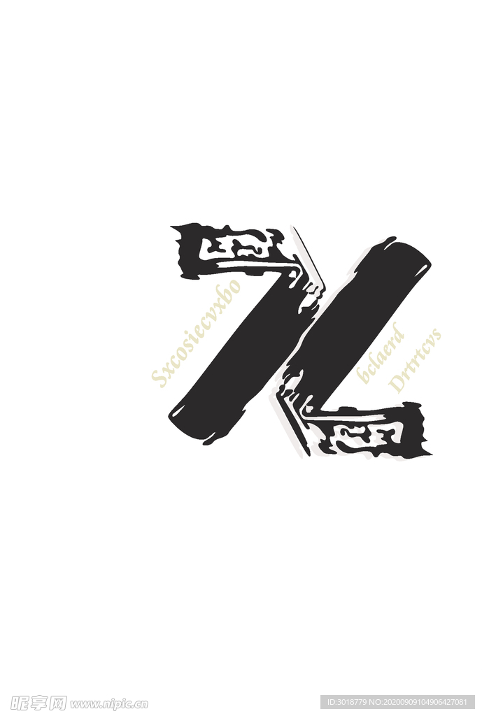 字母印花