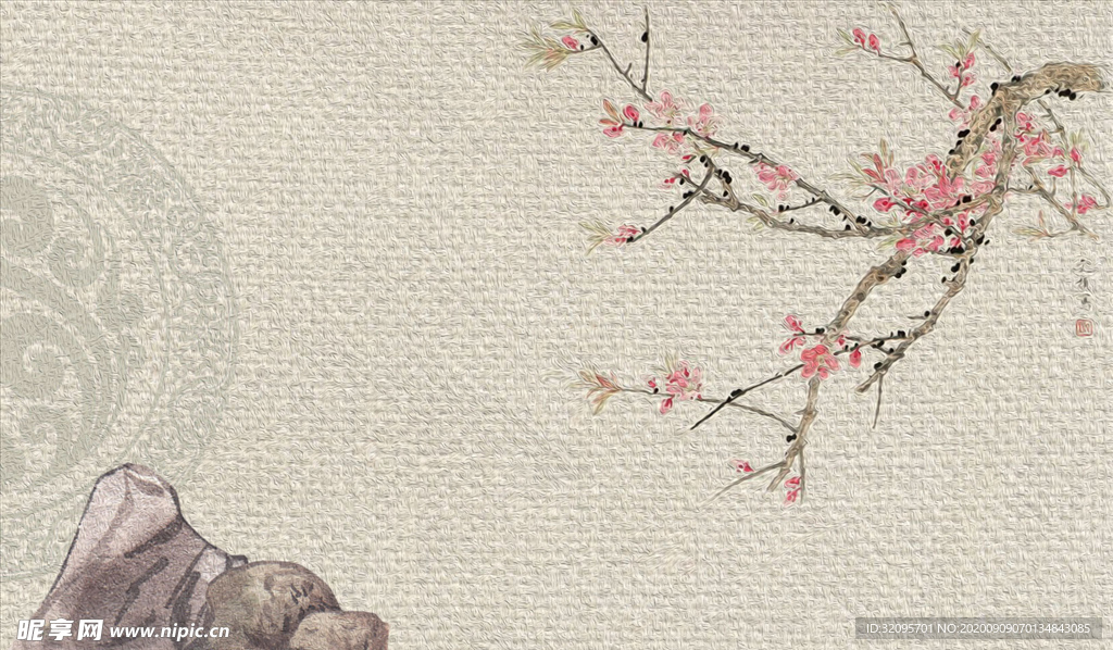 花鸟画 手绘花鸟背景墙