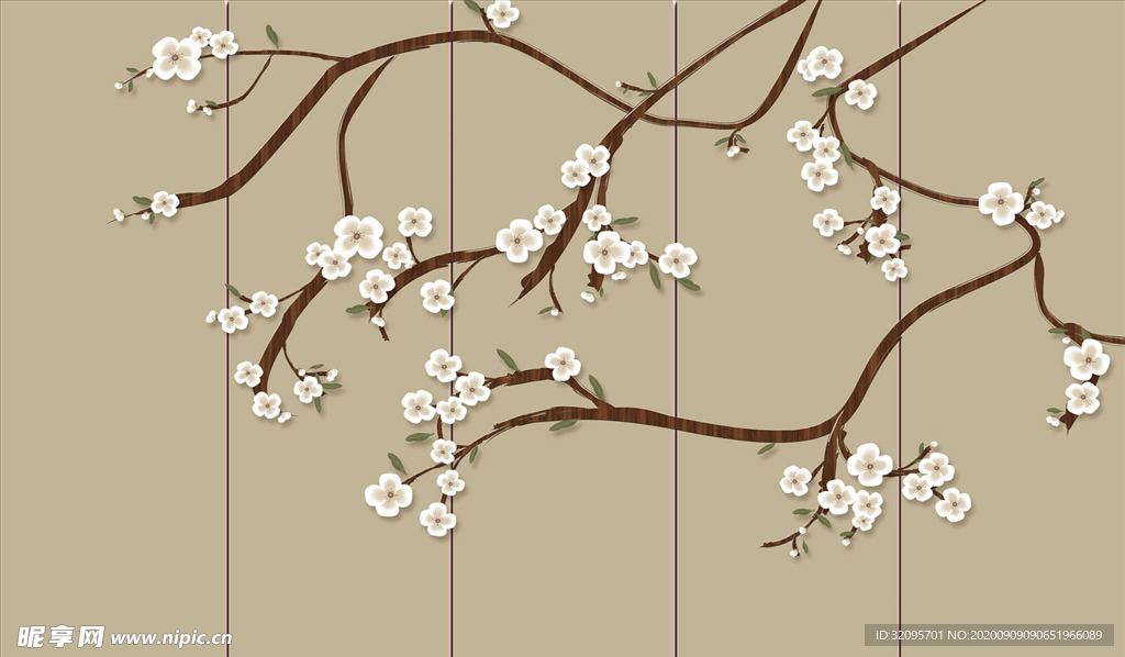 花鸟画 手绘花鸟 背景墙
