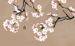 花鸟画 背景墙