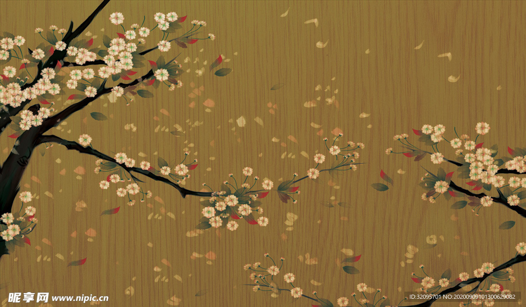 花鸟画 背景墙