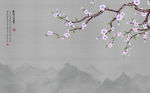 花鸟画 梅花 背景墙