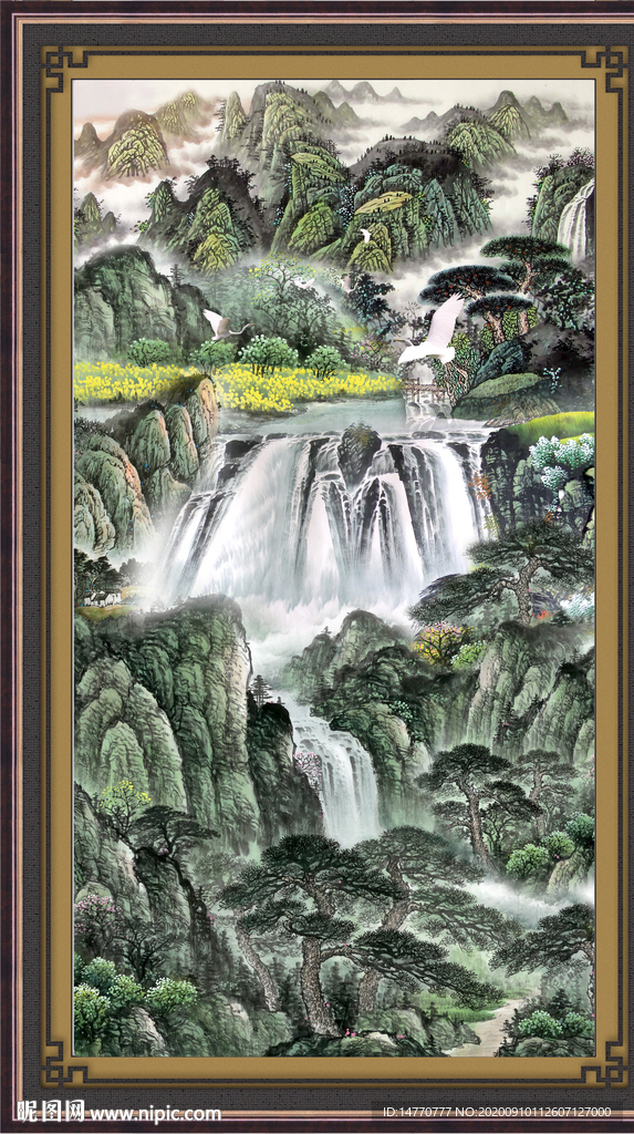 竖幅山水画