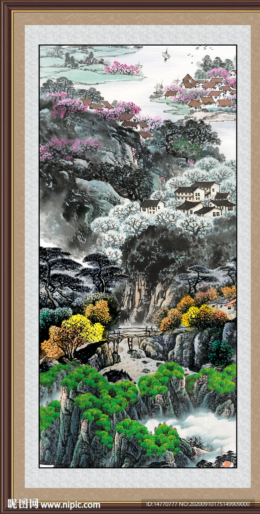 竖幅山水画
