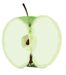 苹果水果蔬菜切片局部矢量图