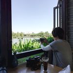 窗内美女背影