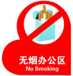 无烟办公区亚克力牌