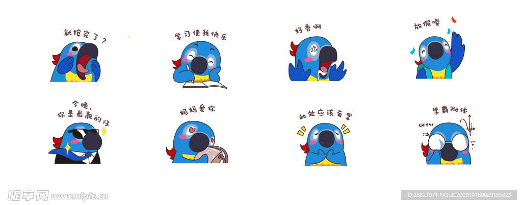 鹦鹉表情概念
