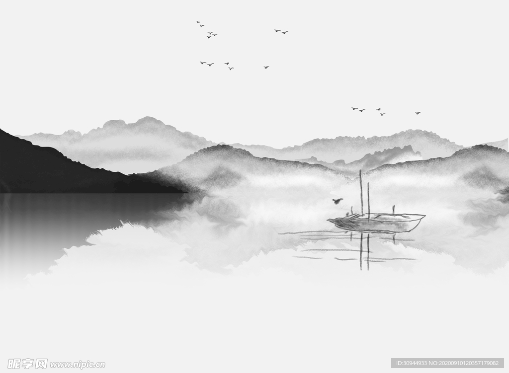 水墨背景墙