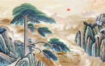 石纹山水背景墙