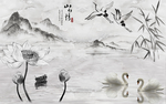 山水画背景墙