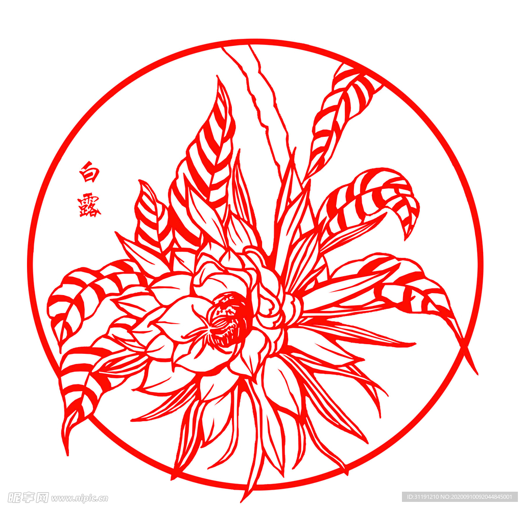 中国传统二十四节气剪纸之白露
