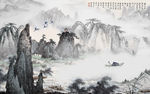 水墨山水背景墙