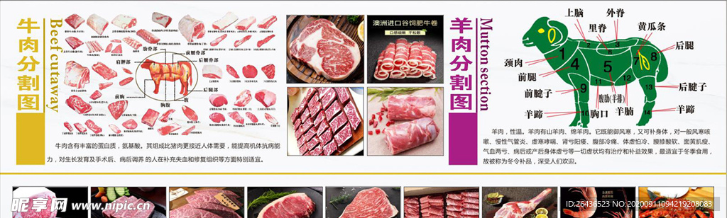 牛羊肉分割图