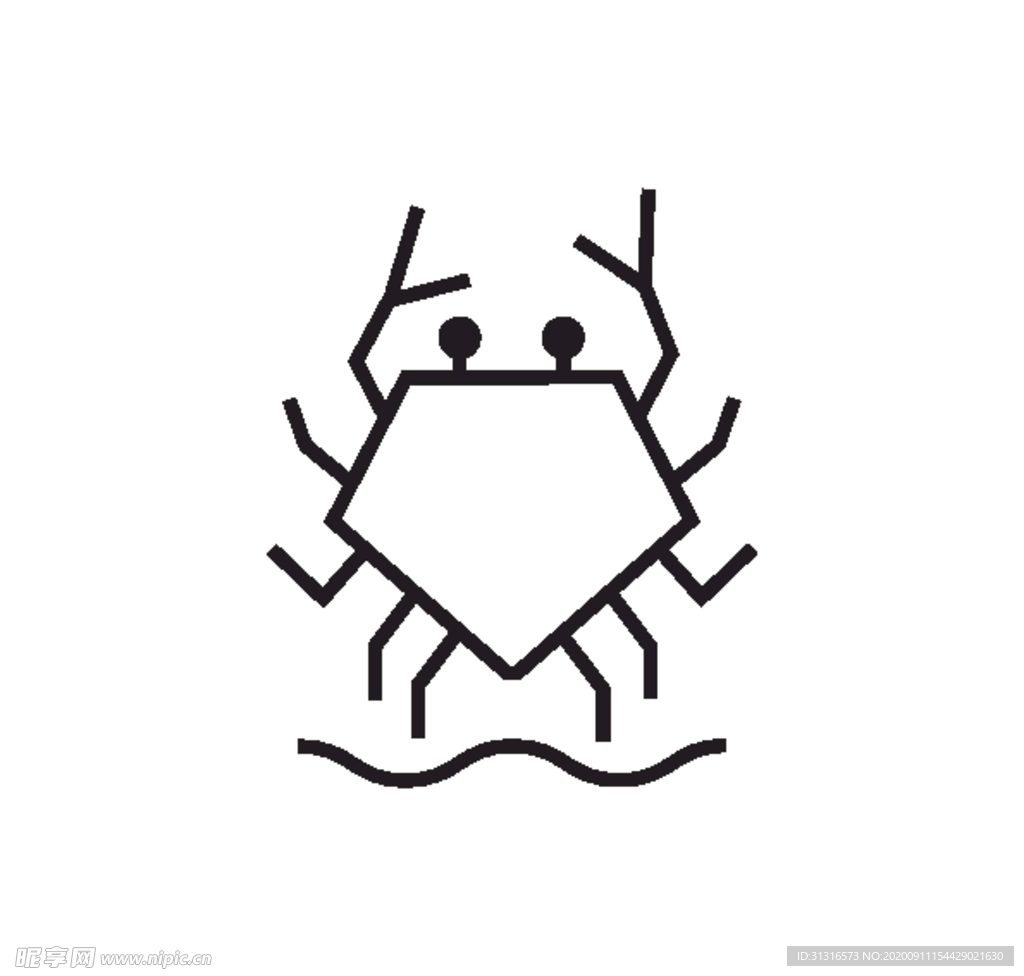 螃蟹 简笔画 矢量 速写 素描