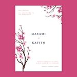 请柬 婚礼 樱花图片