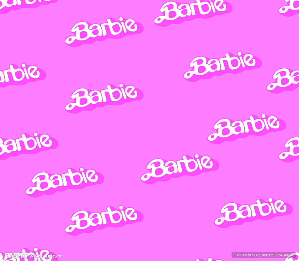 字母印花 barbie