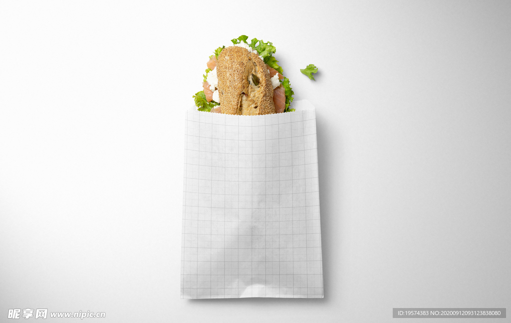 三明治小吃纸袋样机集